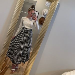 Maxi gingham skirt